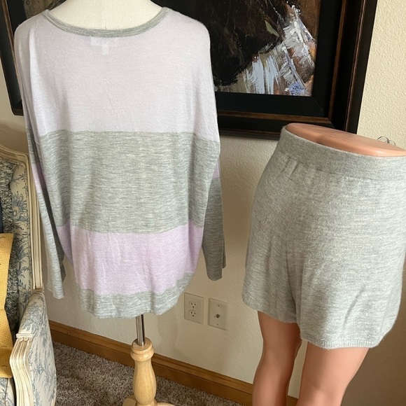 Haven Well Within 100% Cashmere Set Gray Purple Size L/Xl - Picture 1 of 6